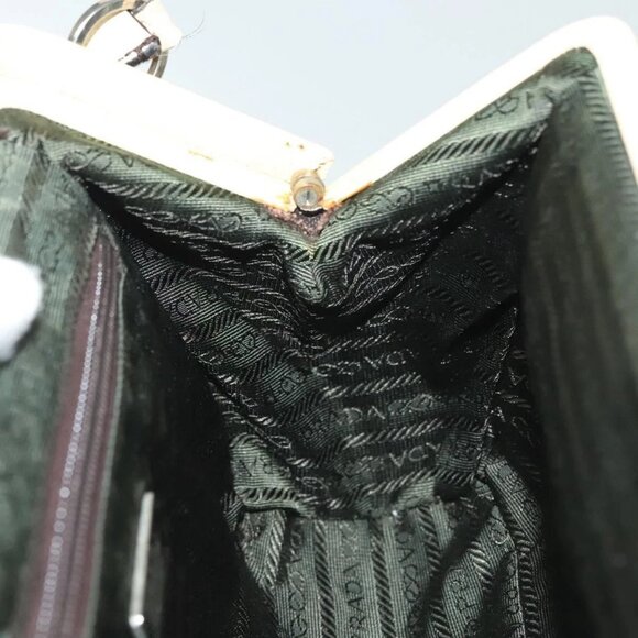 PRADA Hand Bag Canvas Leather Beige Brown Auth bs29303 - Picture 12 of 16